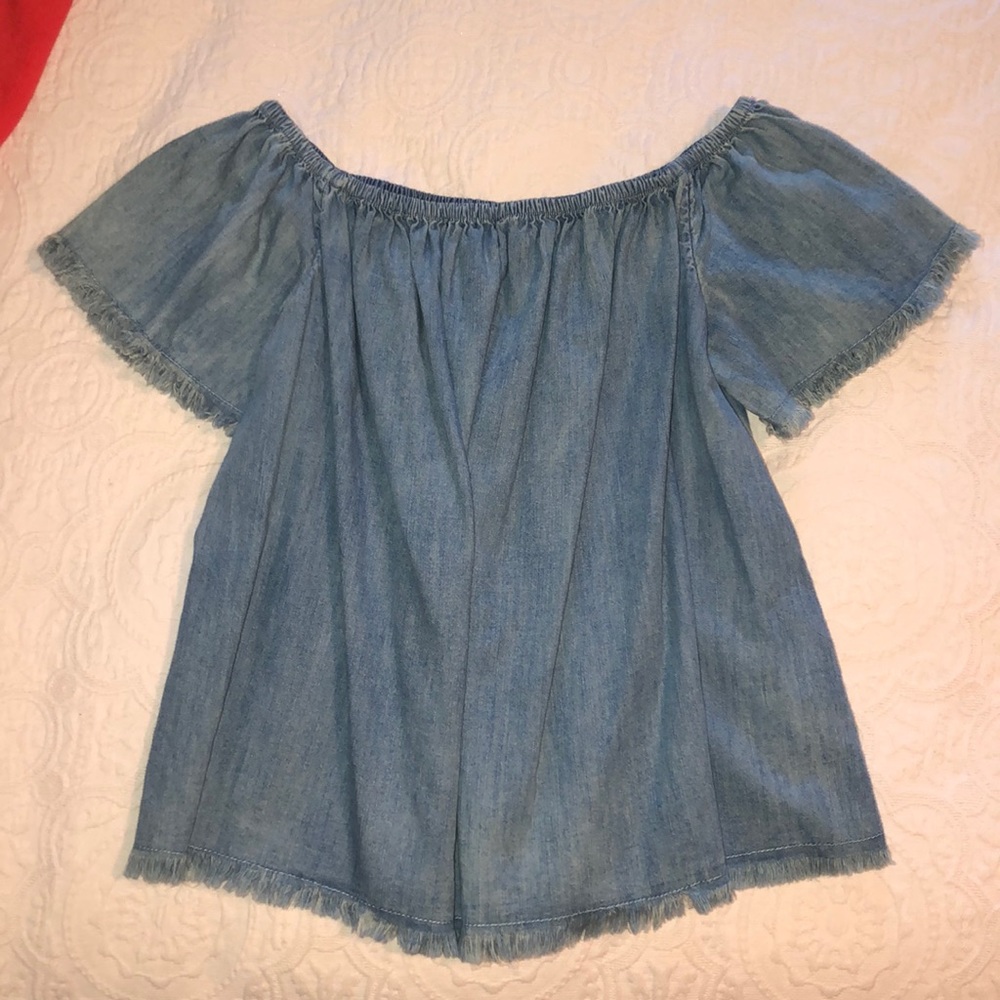 Denim Off the Shoulder Top
